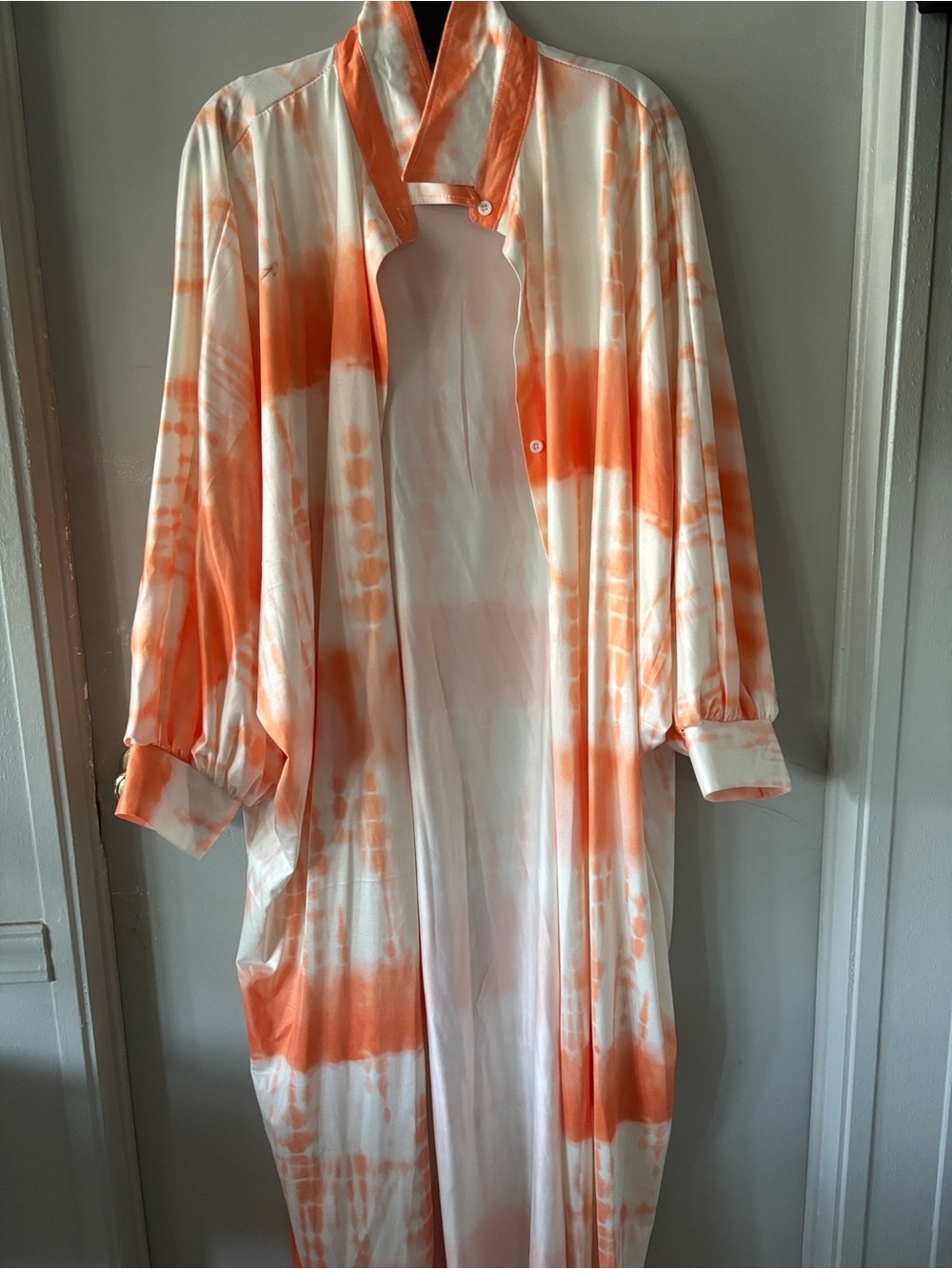 Orange and White Tie-Dye Long Cami